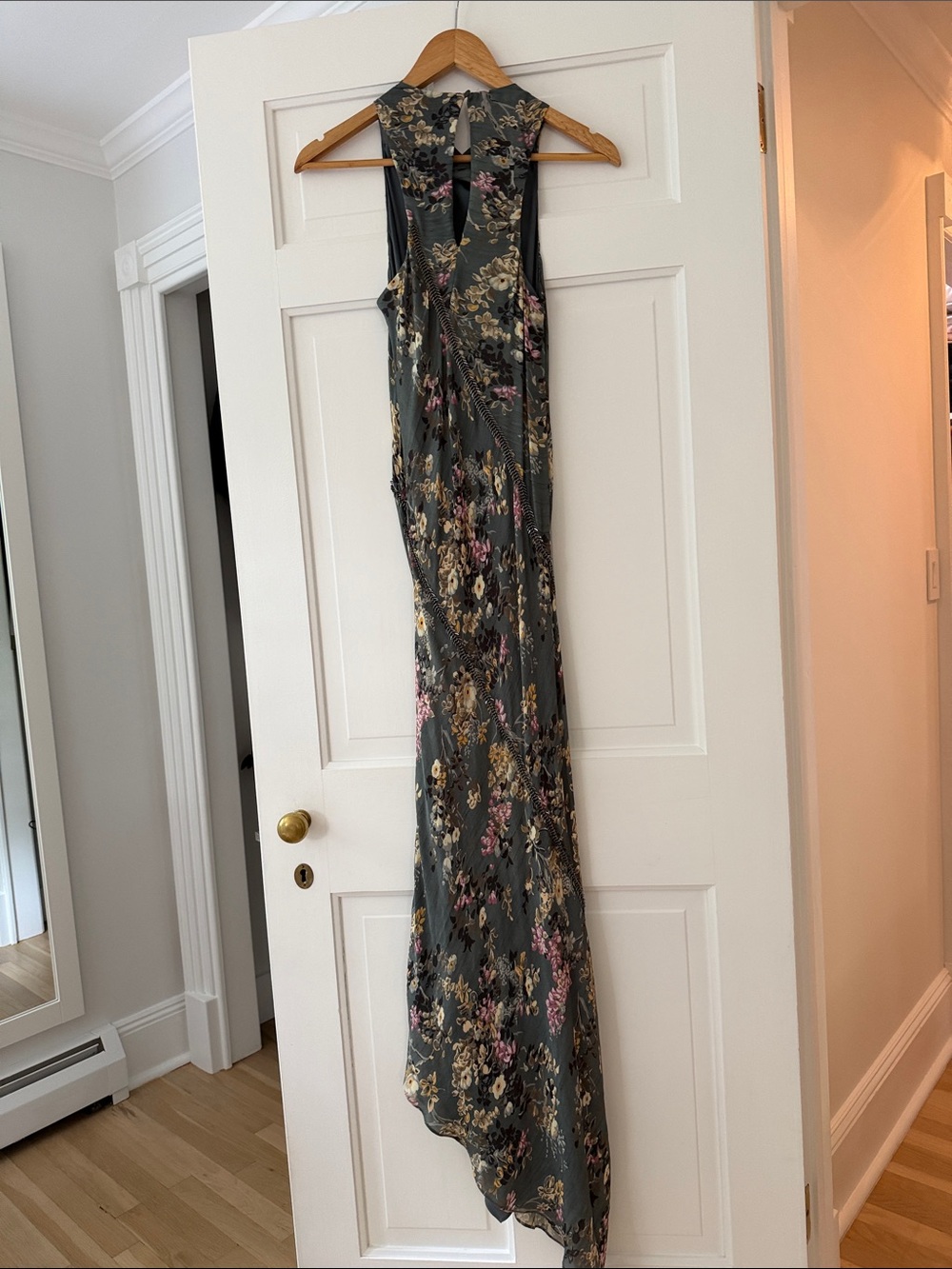 Haute Hippie Dark Green Floral Halter Maxi Dress - Picture 5 of 6